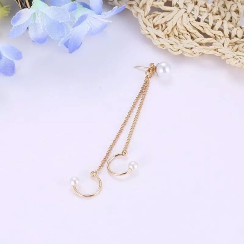 🍒 Pearl Double Cuff Earring - Picture 3 of 8